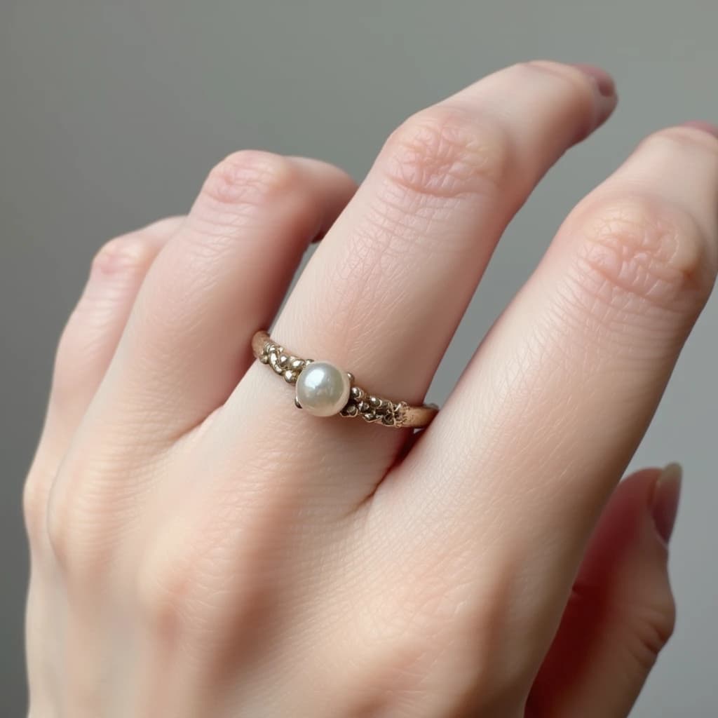 AI Created | Simple Pearl Luxury Ring