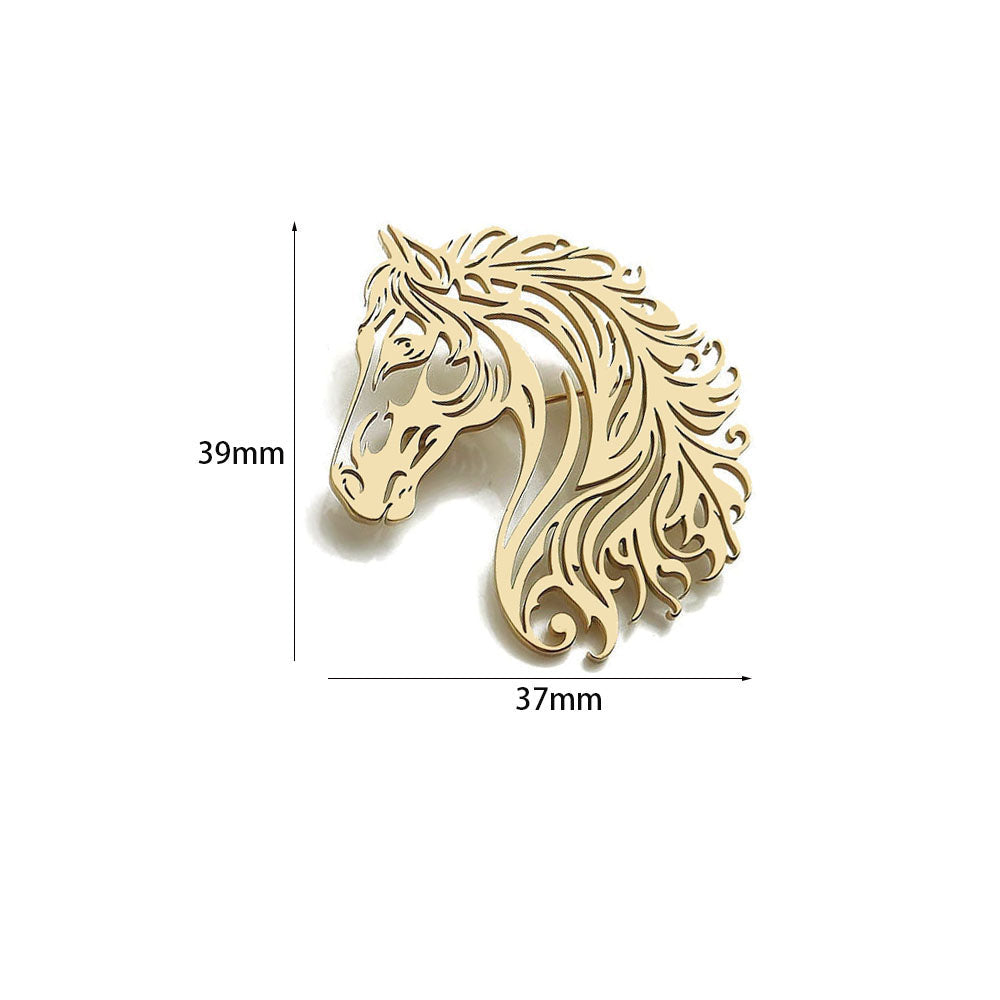 Horse Head Brooch Pin