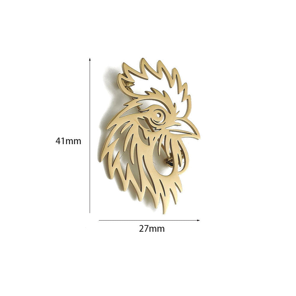 Rooster Head Brooch Pin