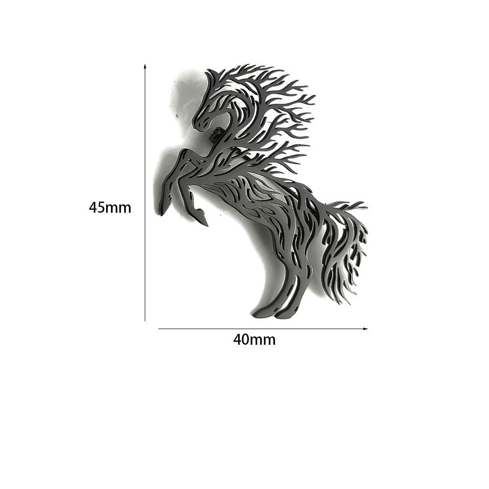 Flame Horse Brooch Pin