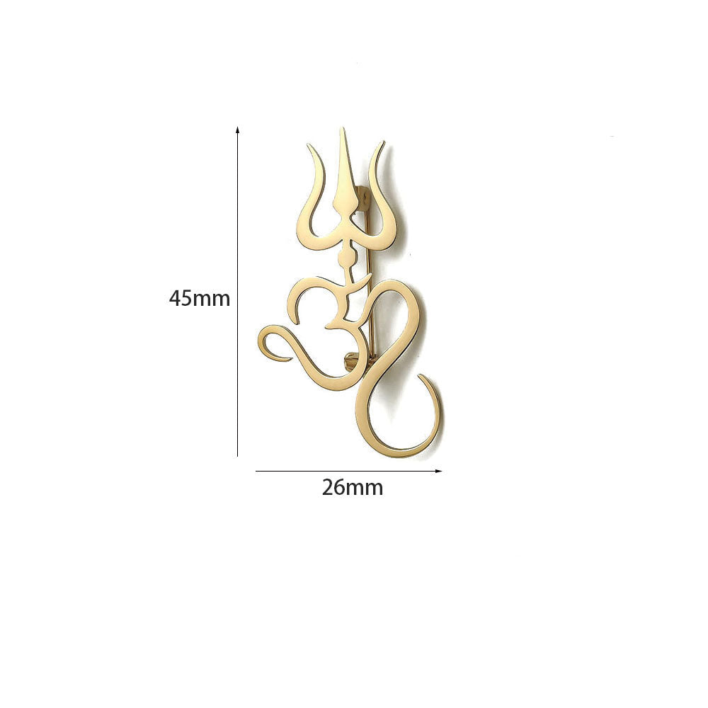 OM Trident Brooch Pin
