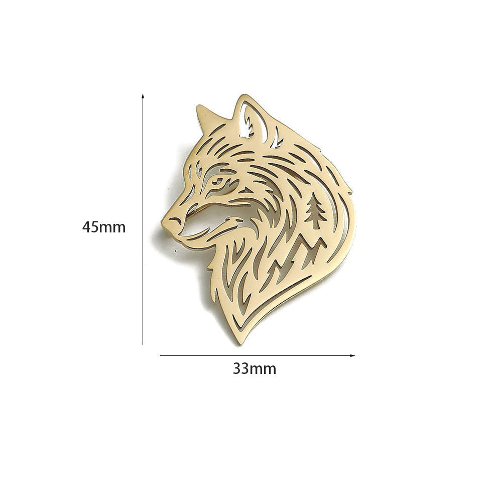 Wolf Head Brooch Pin