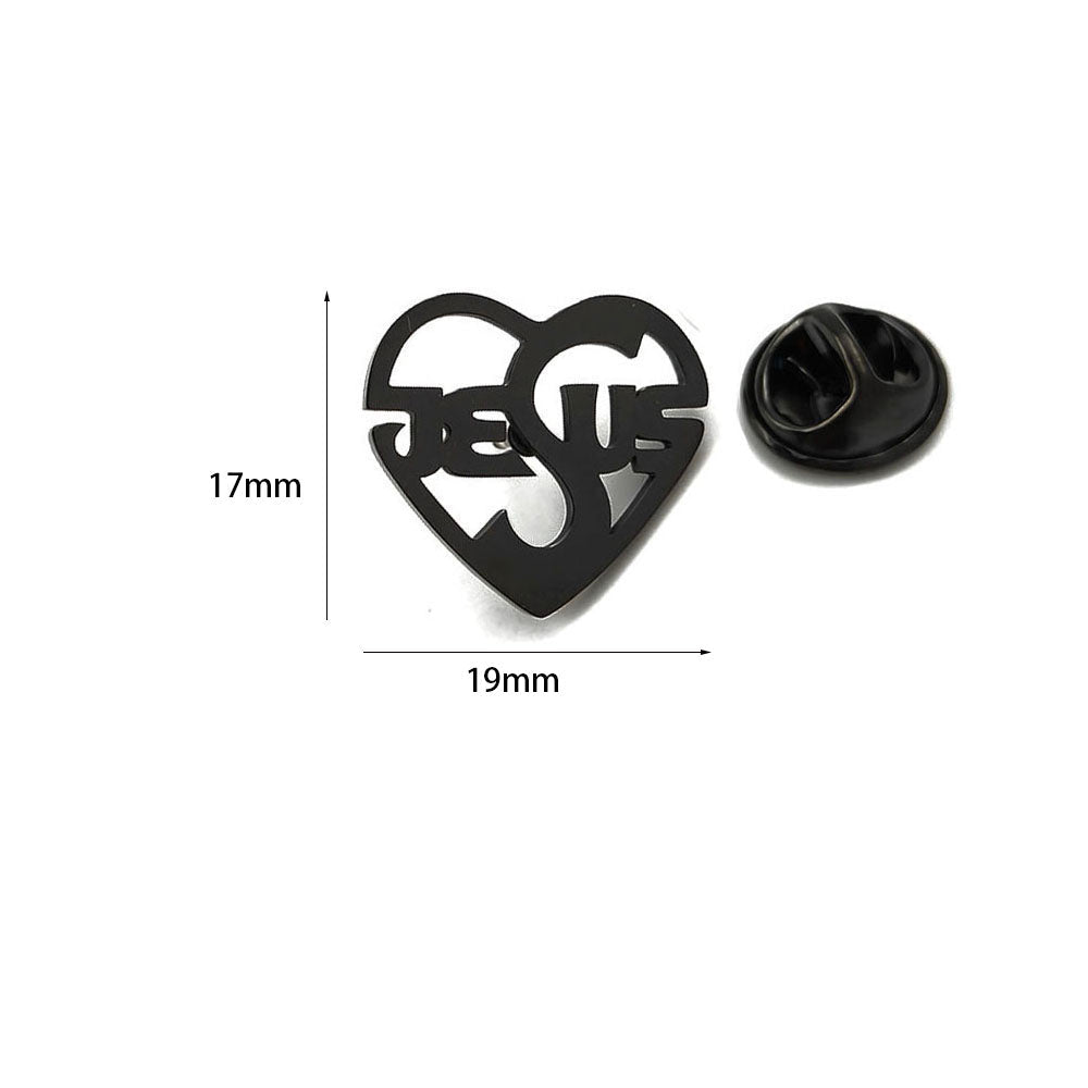 Jesus Heart Brooch Pin