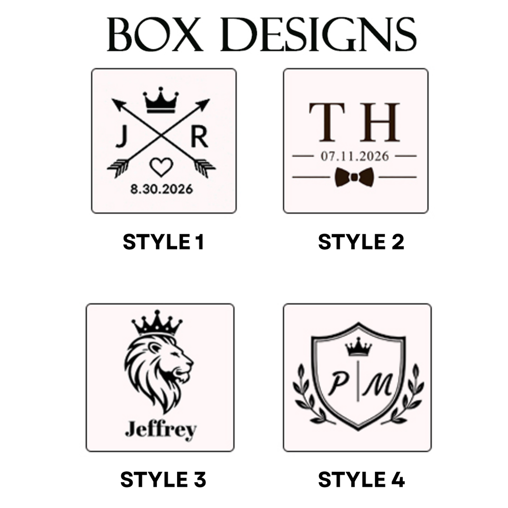 Custom Initials Cufflinks with Wooden Box