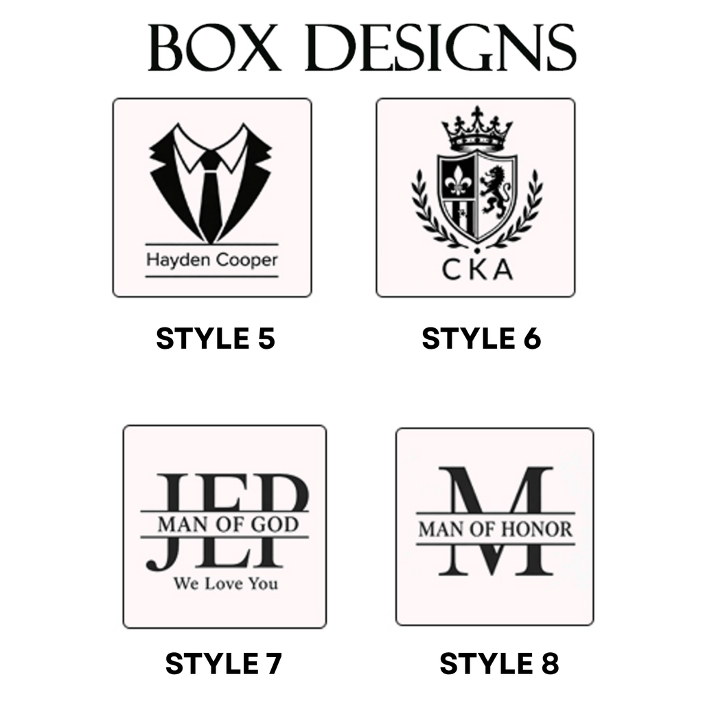 Custom Initials Cufflinks with Wooden Box