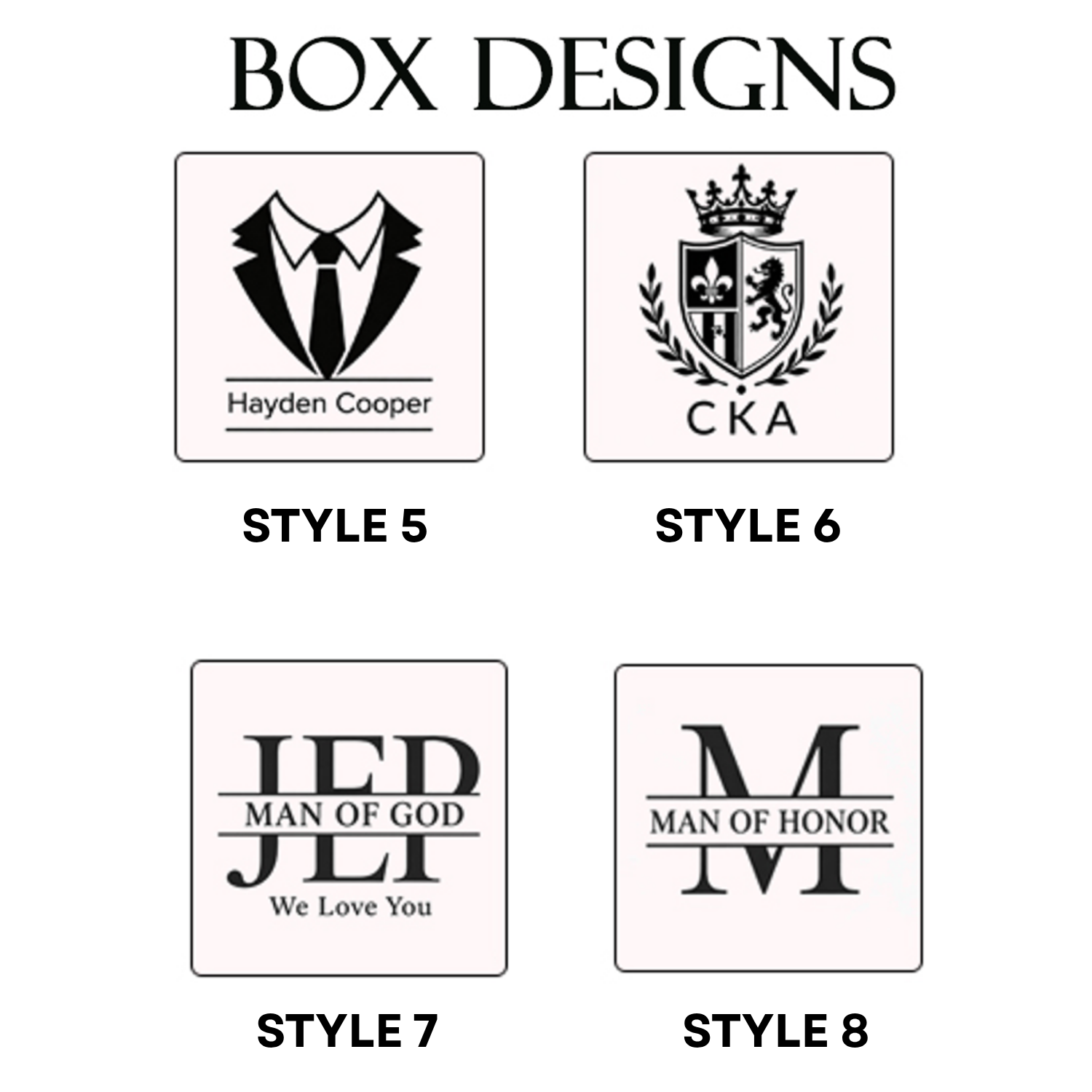 Custom Initials Cufflinks with Wooden Box