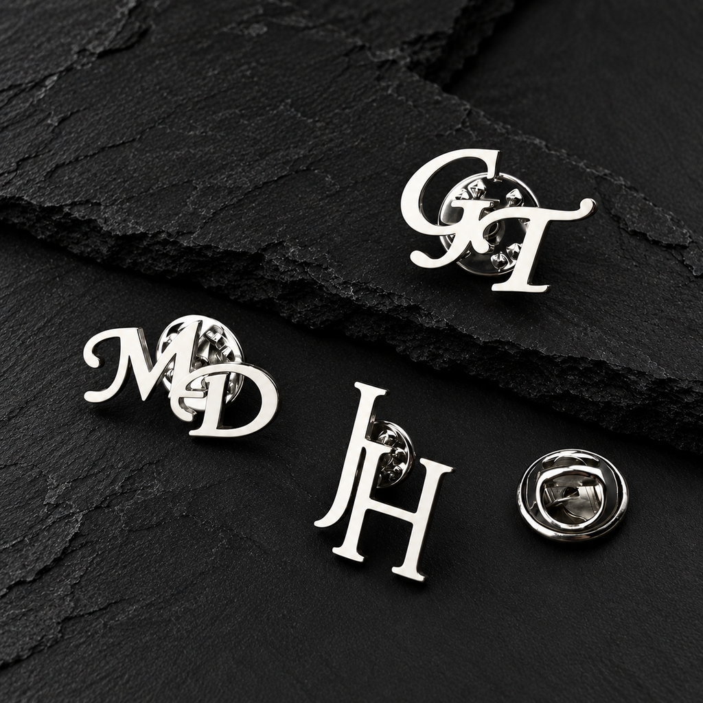 Custom Initials Brooch Pin