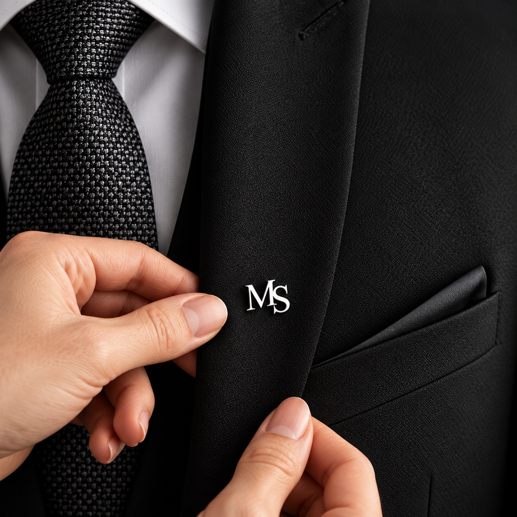 Custom Initials Brooch Pin