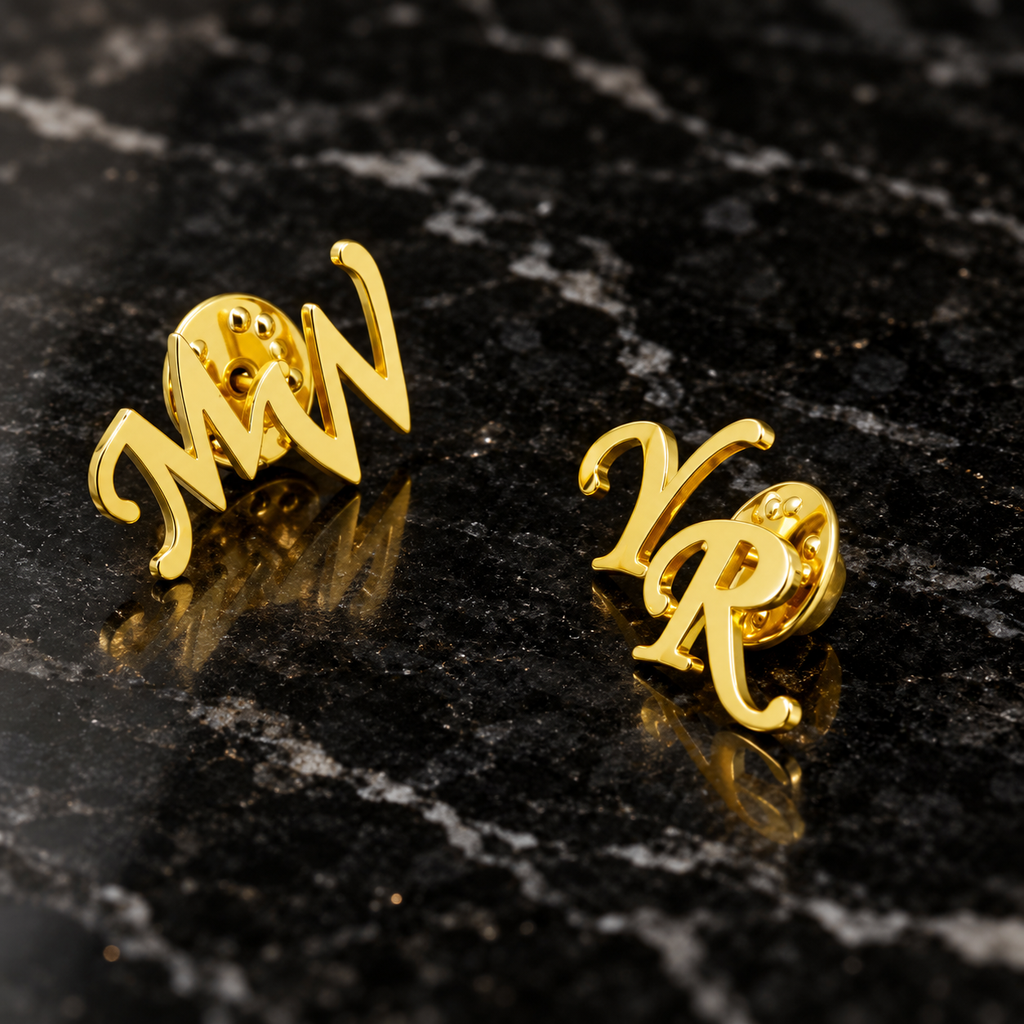 Custom Initials Brooch Pin