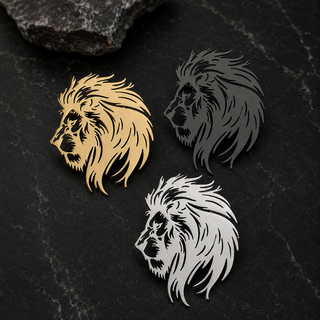 Lion Head Brooch Pin