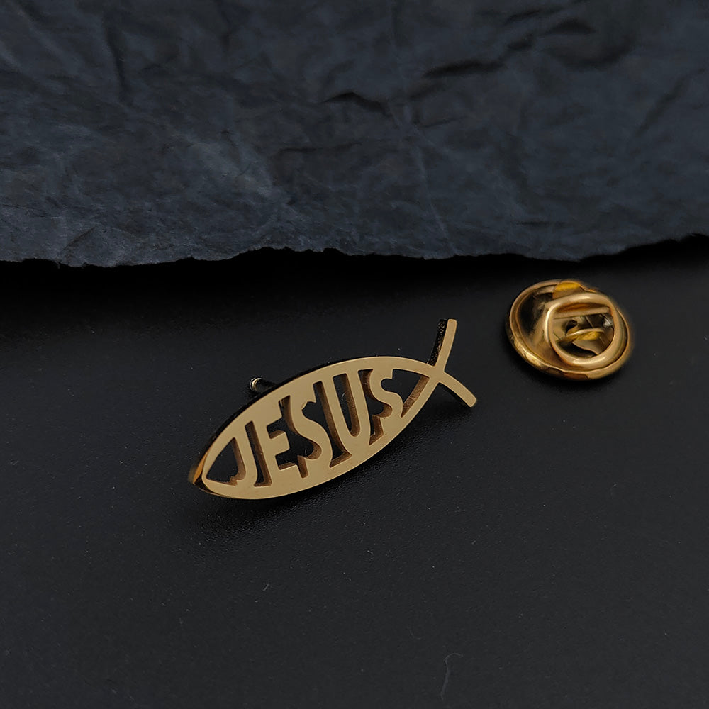 Jesus Fish Brooch Pin