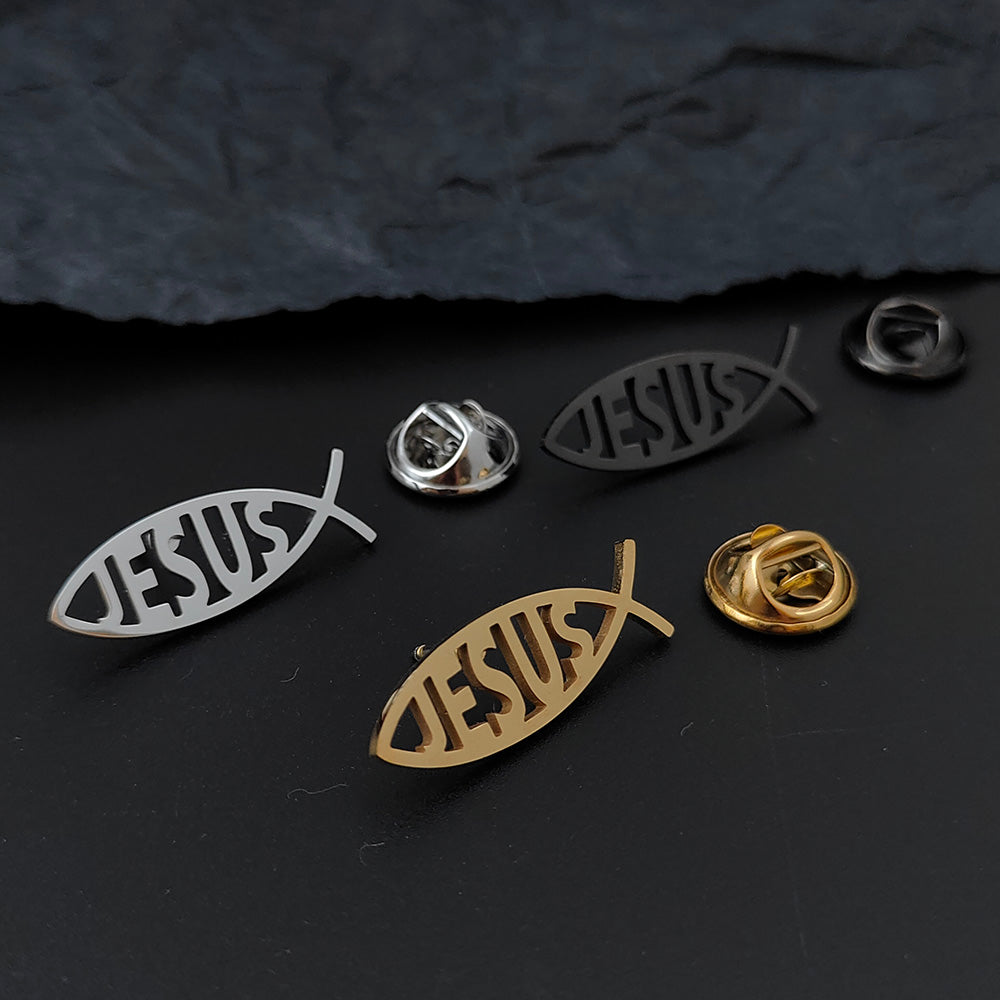 Jesus Fish Brooch Pin