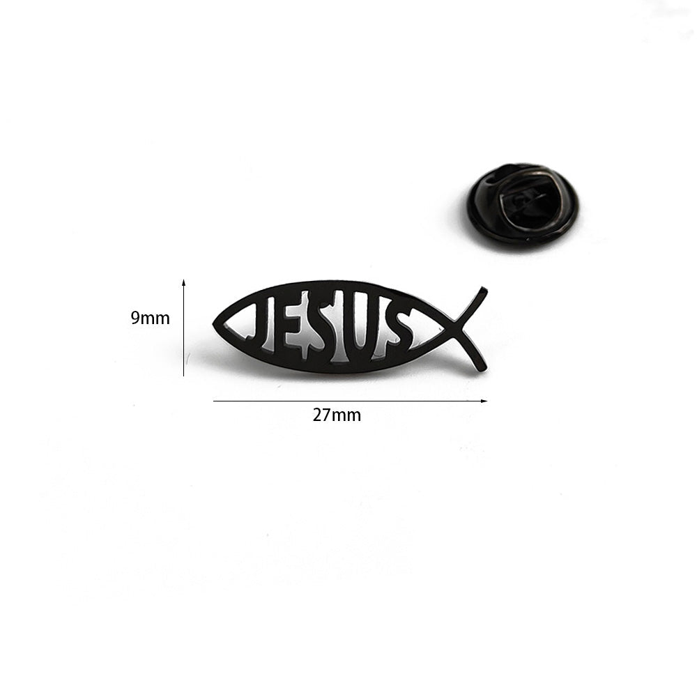 Jesus Fish Brooch Pin