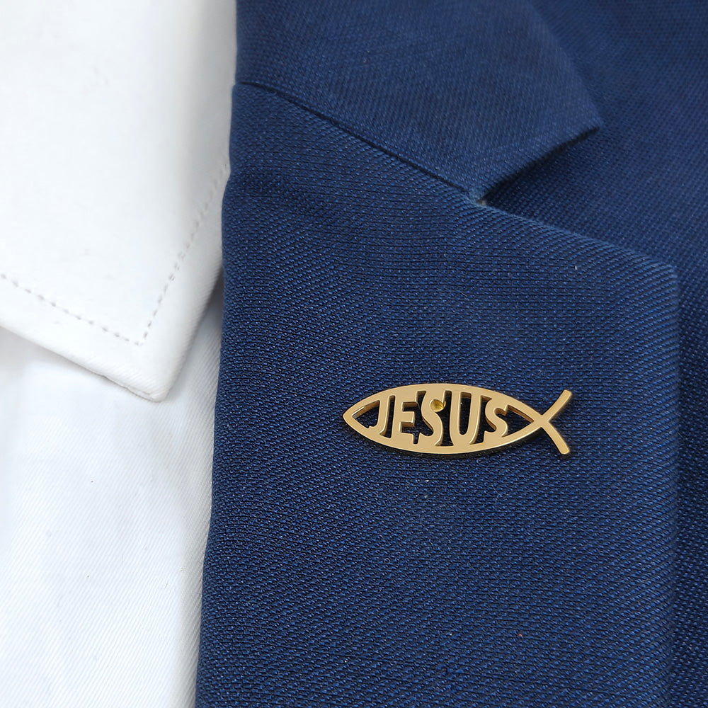 Jesus Fish Brooch Pin