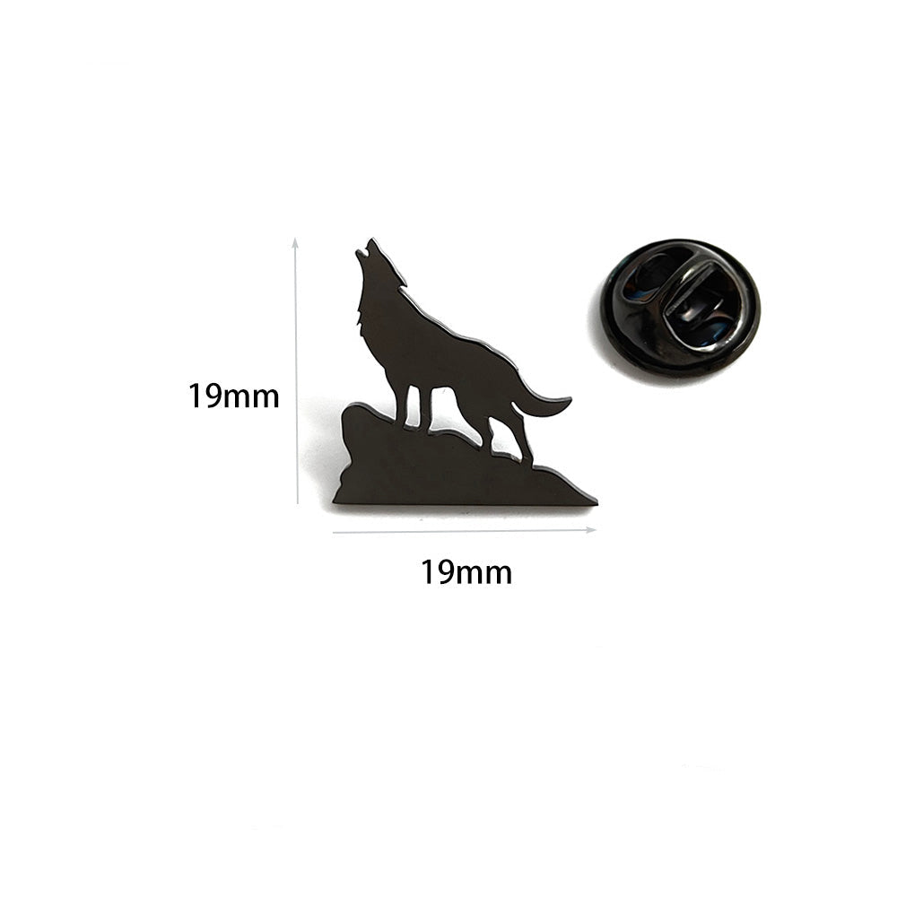 Howling Wolf Brooch Pin