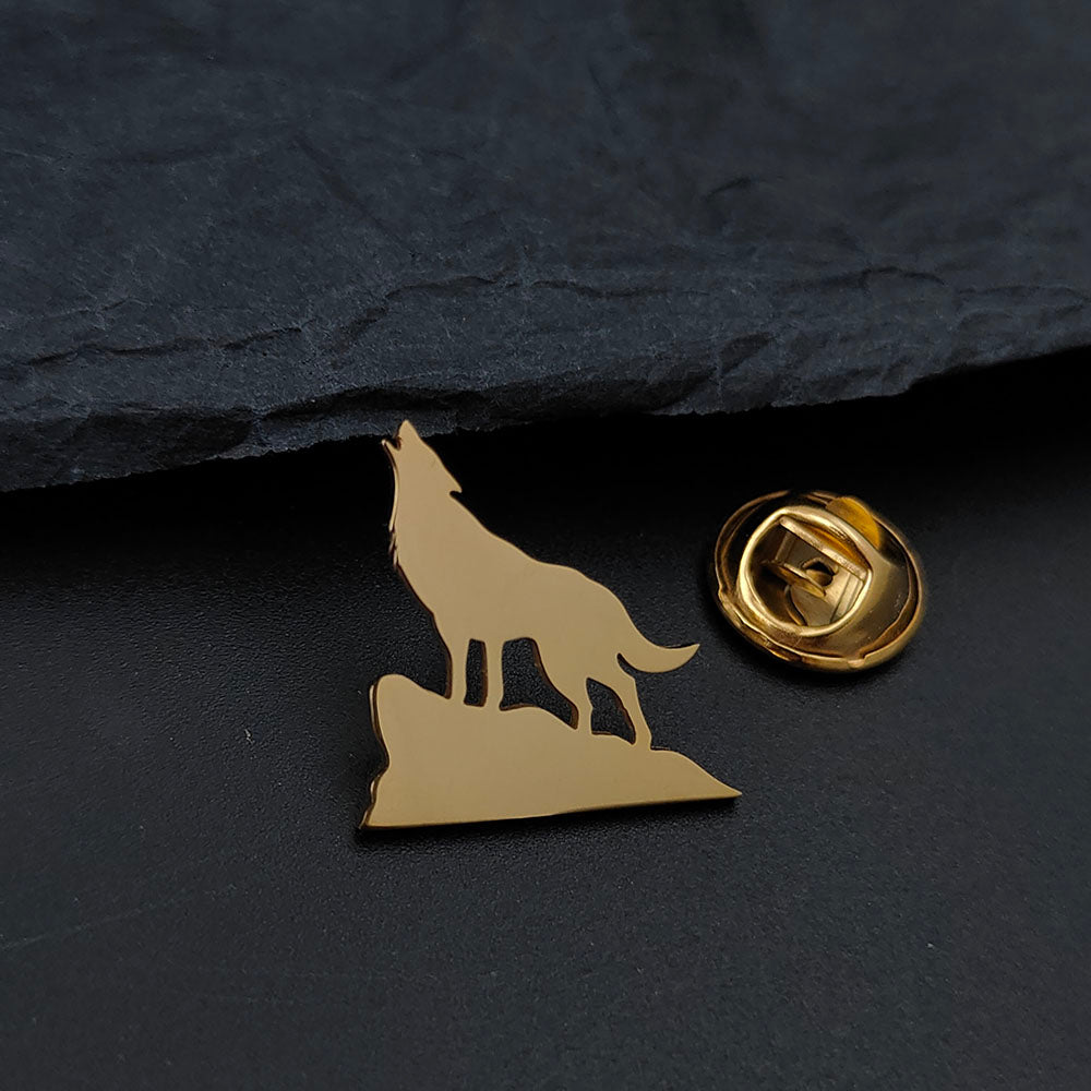 Howling Wolf Brooch Pin