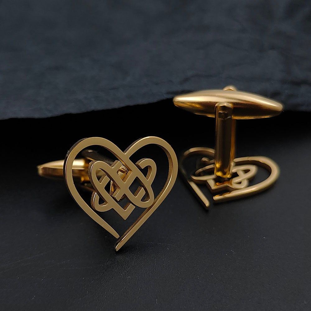 Celtic Love Knot Heart Cufflinks