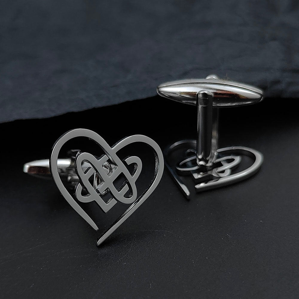 Celtic Love Knot Heart Cufflinks