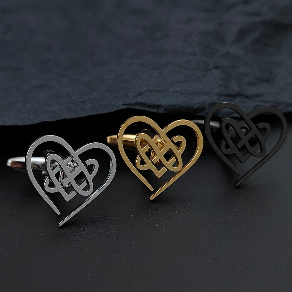 Celtic Love Knot Heart Cufflinks
