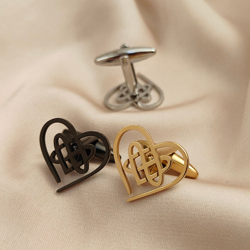 Celtic Love Knot Heart Cufflinks