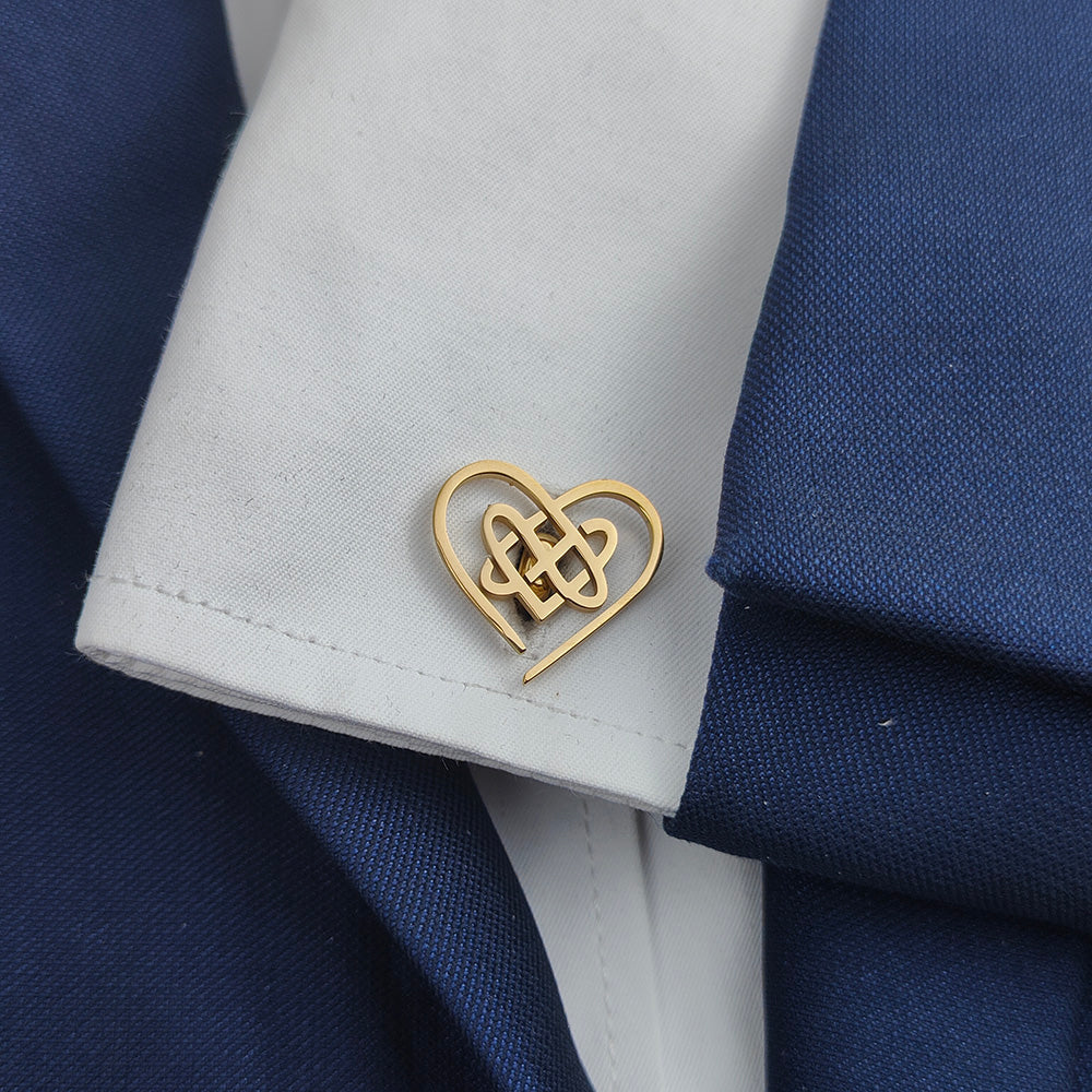 Celtic Love Knot Heart Cufflinks