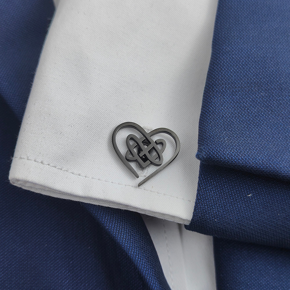 Celtic Love Knot Heart Cufflinks