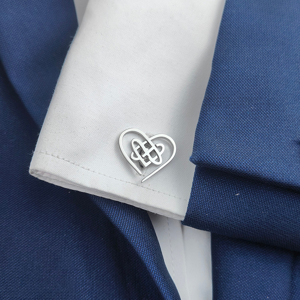 Celtic Love Knot Heart Cufflinks