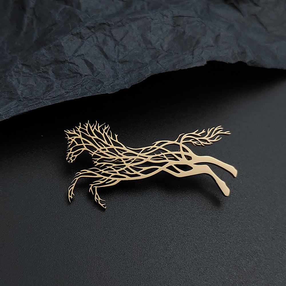 Running Horse Brooch Pin
