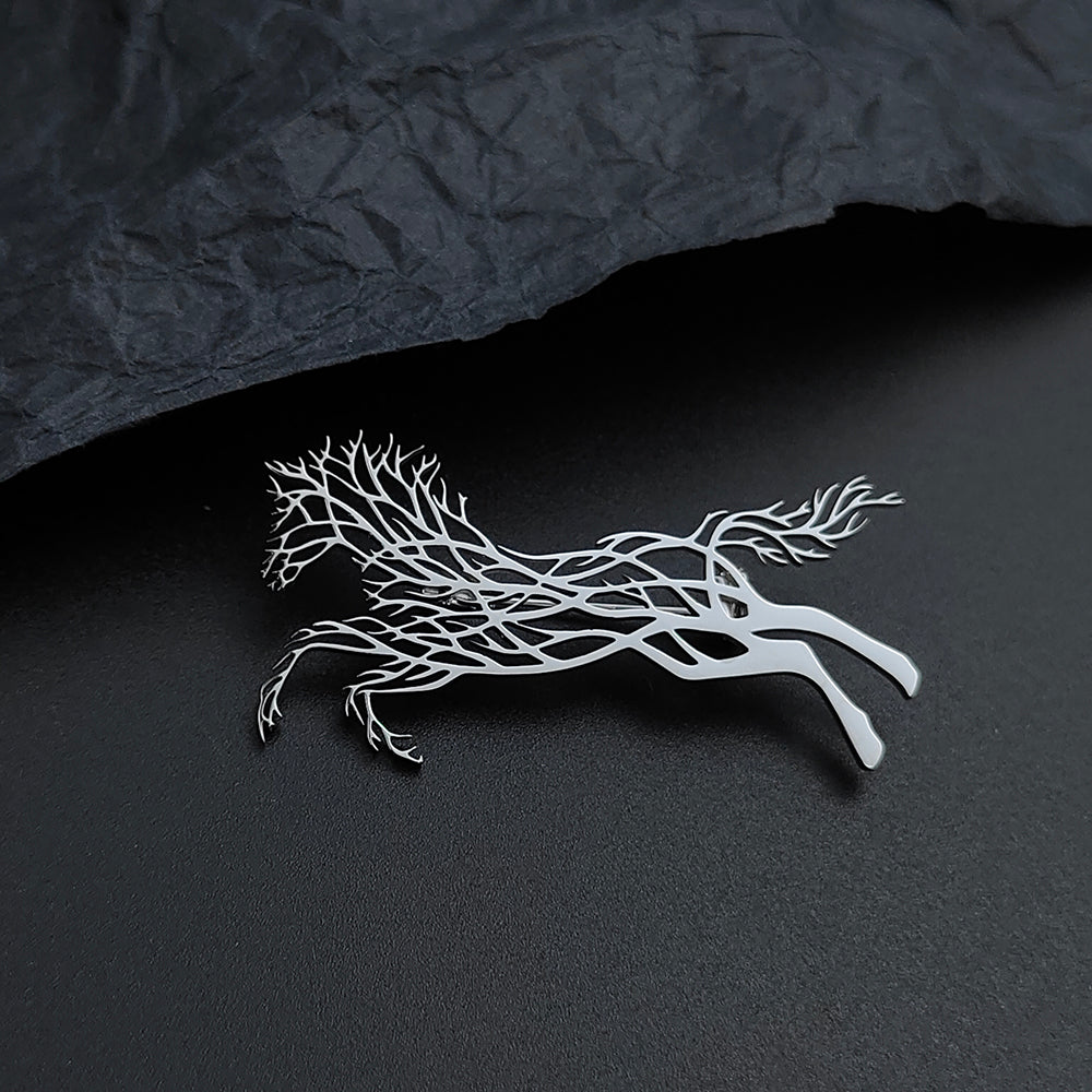 Running Horse Brooch Pin