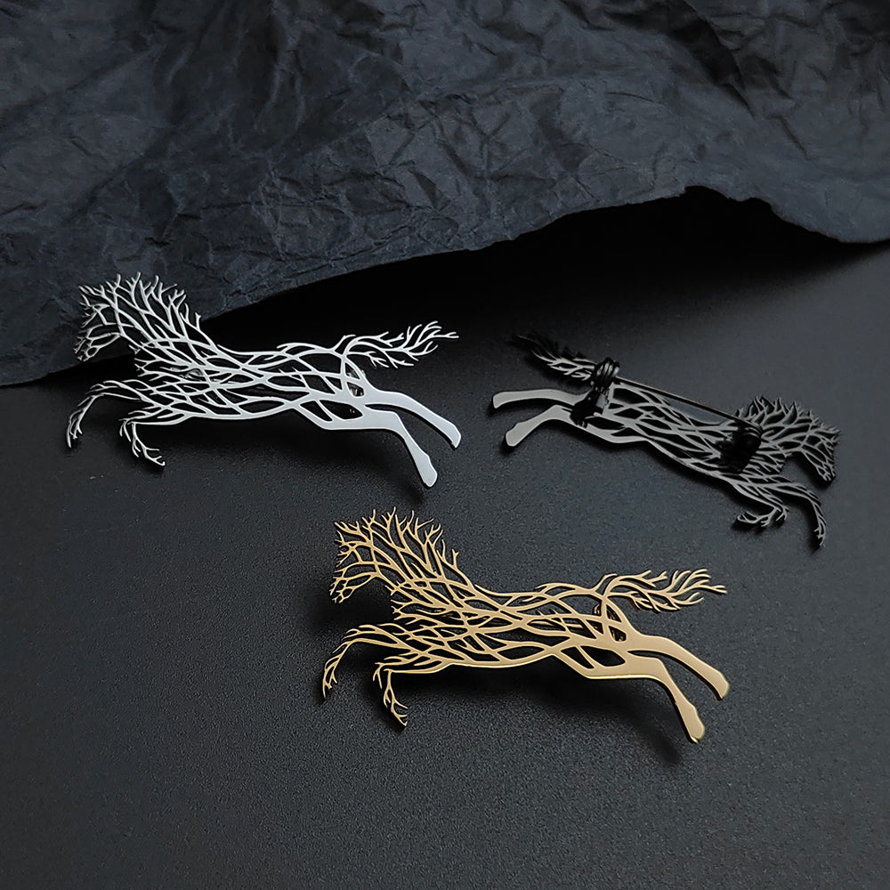 Running Horse Brooch Pin
