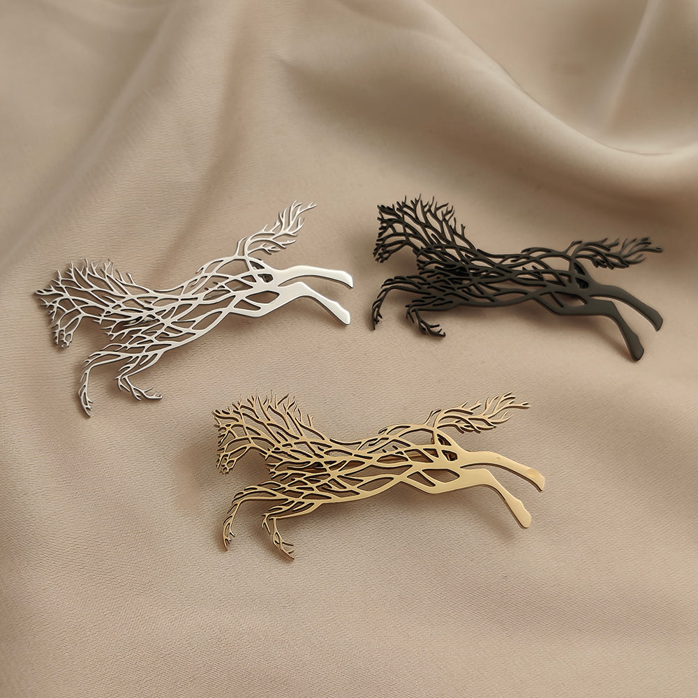 Running Horse Brooch Pin