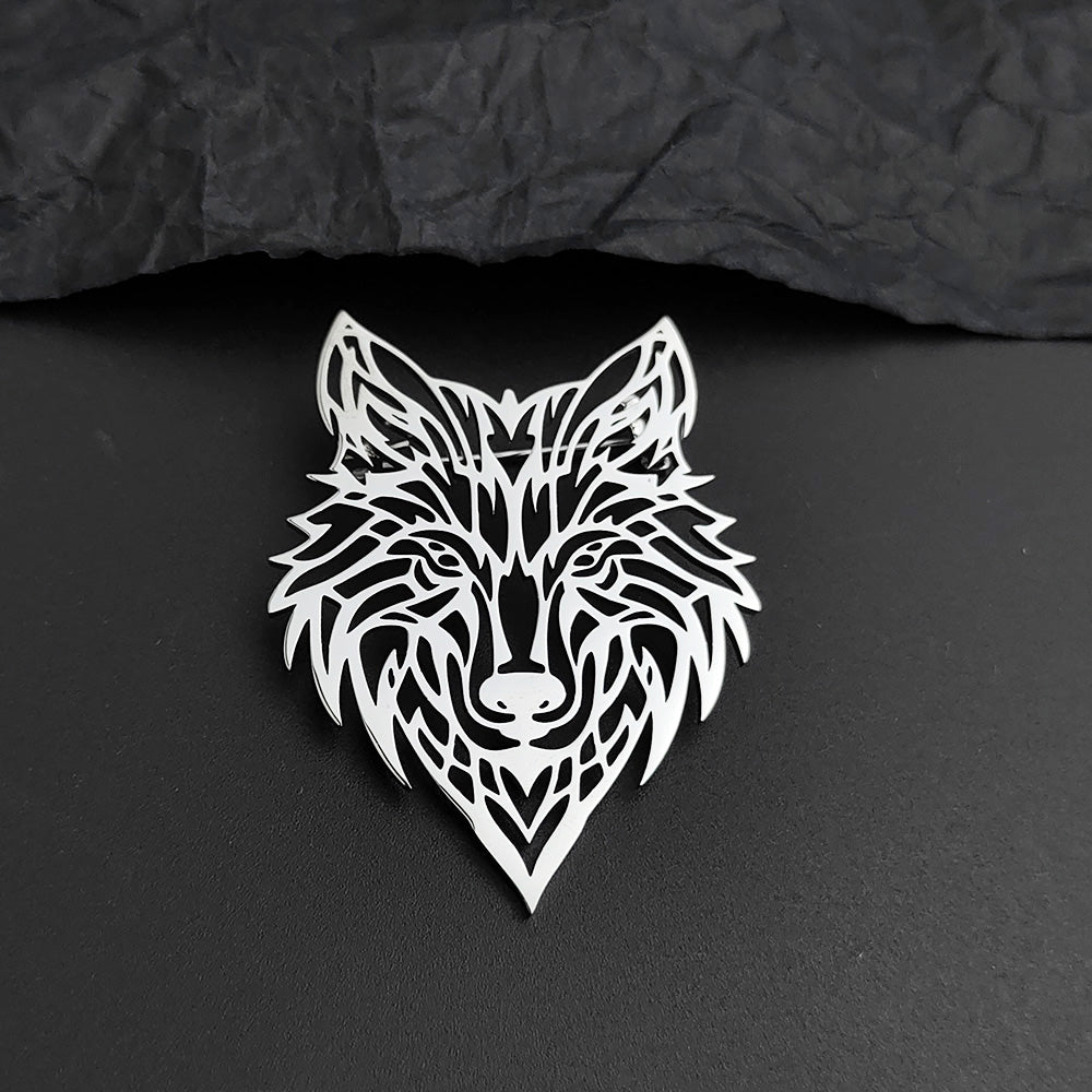Wolf Head Brooch Pin