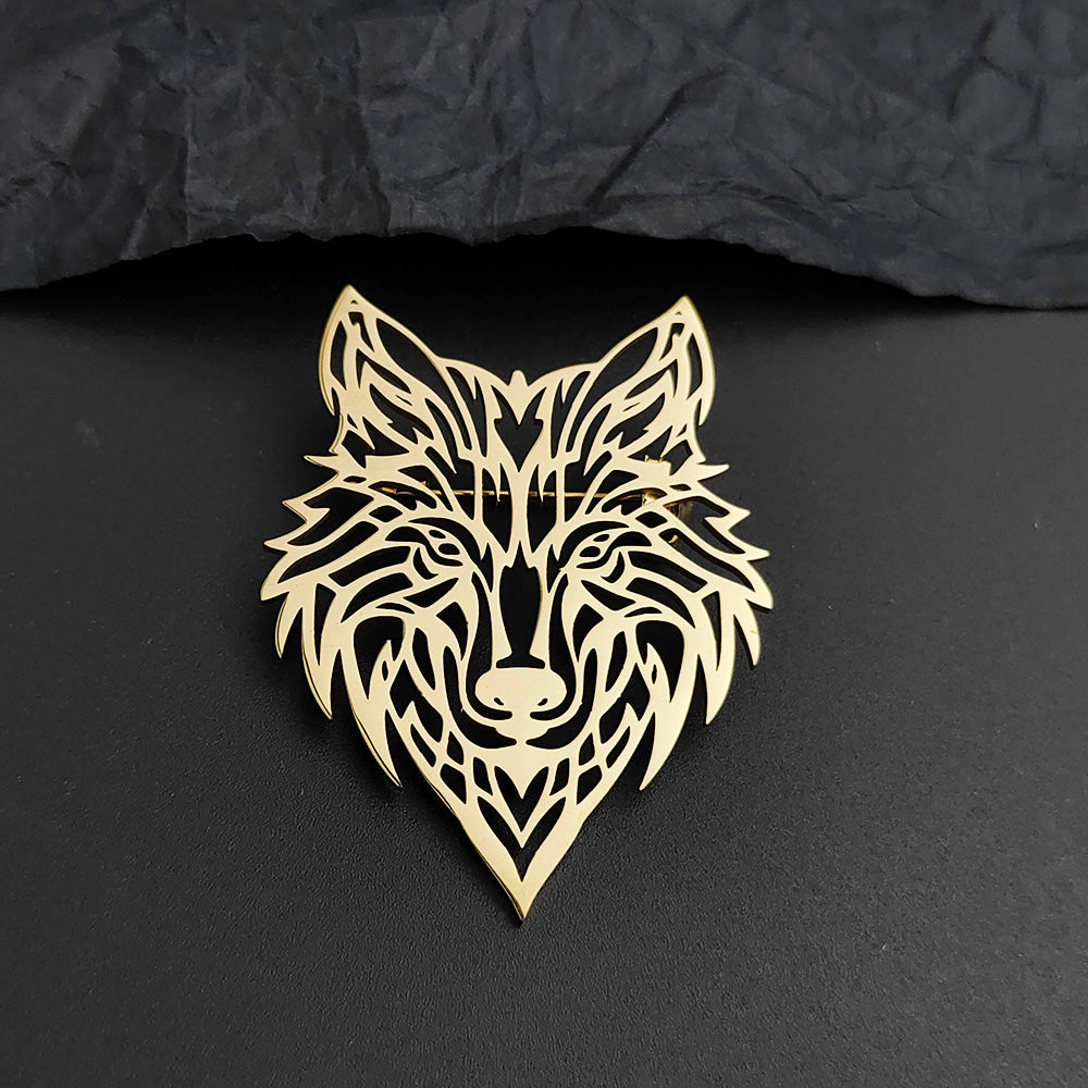 Wolf Head Brooch Pin