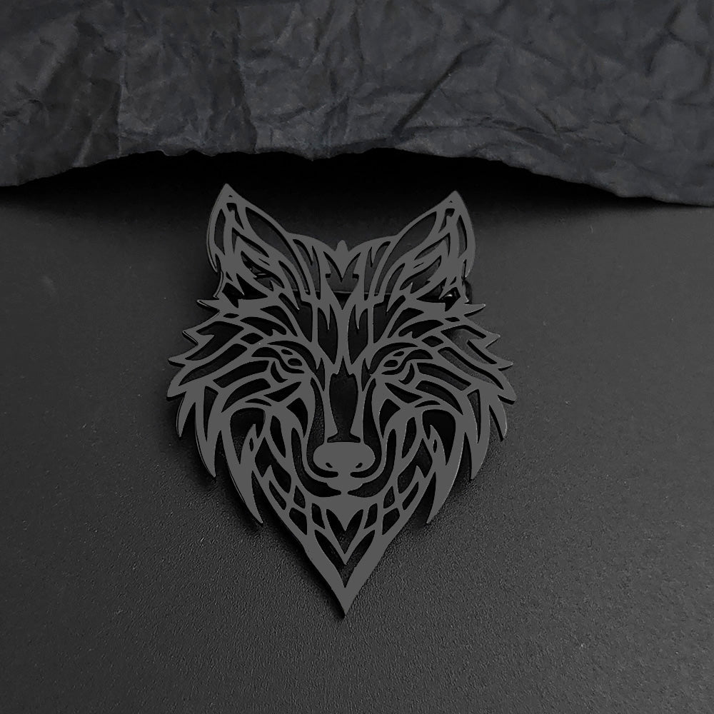 Wolf Head Brooch Pin