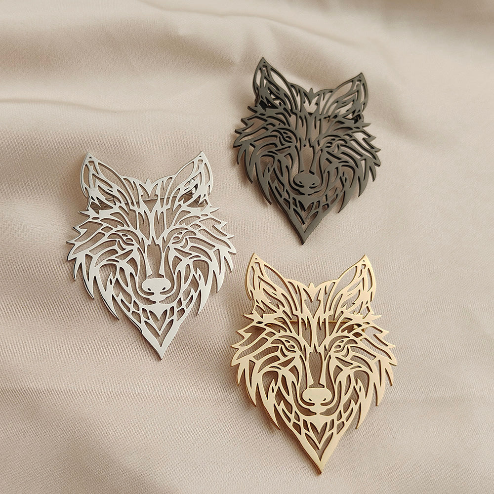 Wolf Head Brooch Pin
