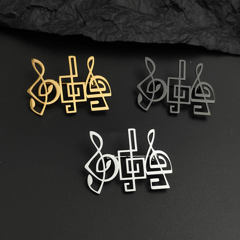 Music Notes Brooch Pin