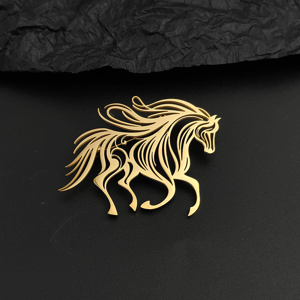 Tribal Horse Brooch Pin