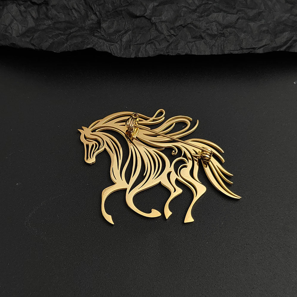 Tribal Horse Brooch Pin
