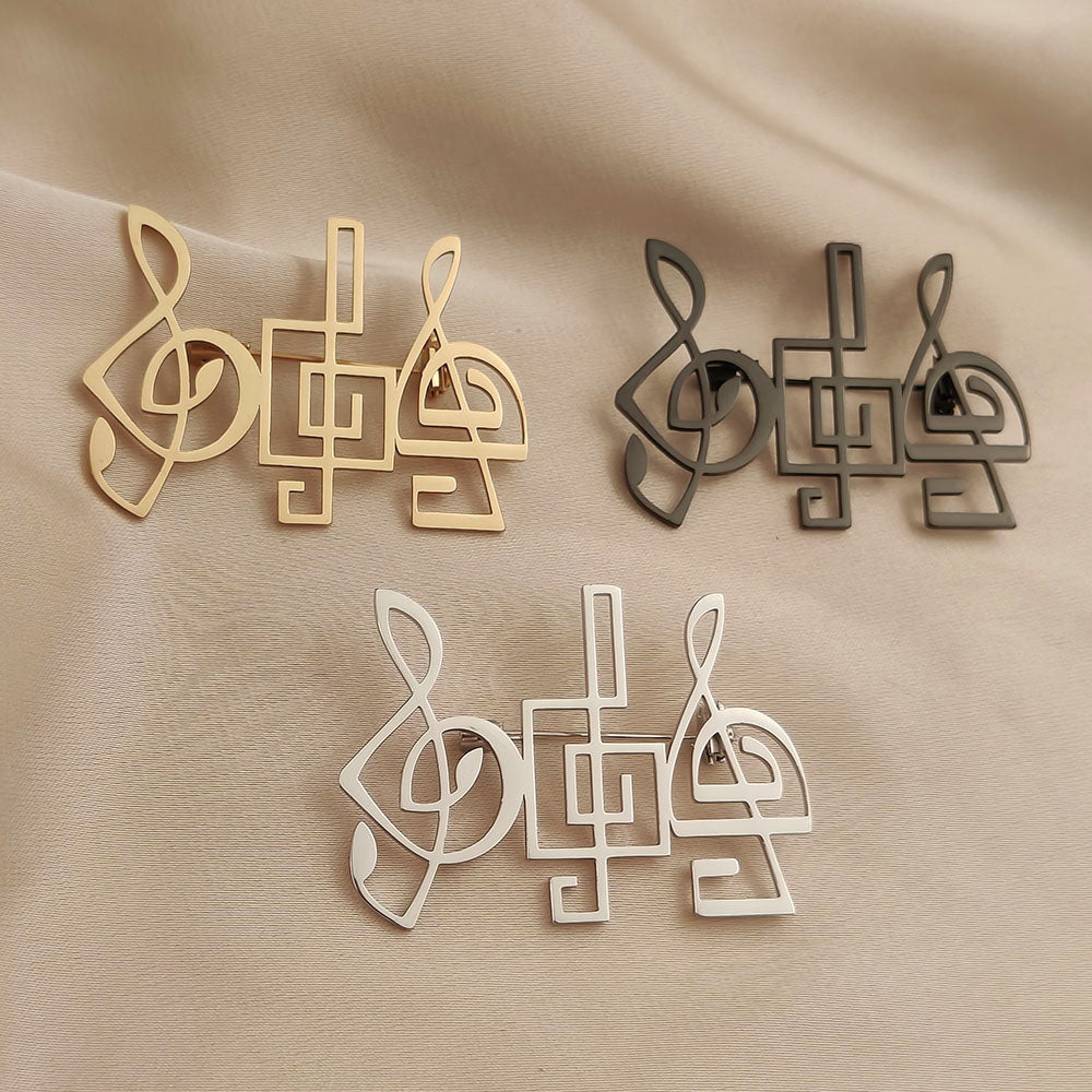 Music Notes Brooch Pin