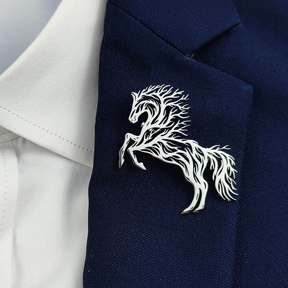 Flame Horse Brooch Pin