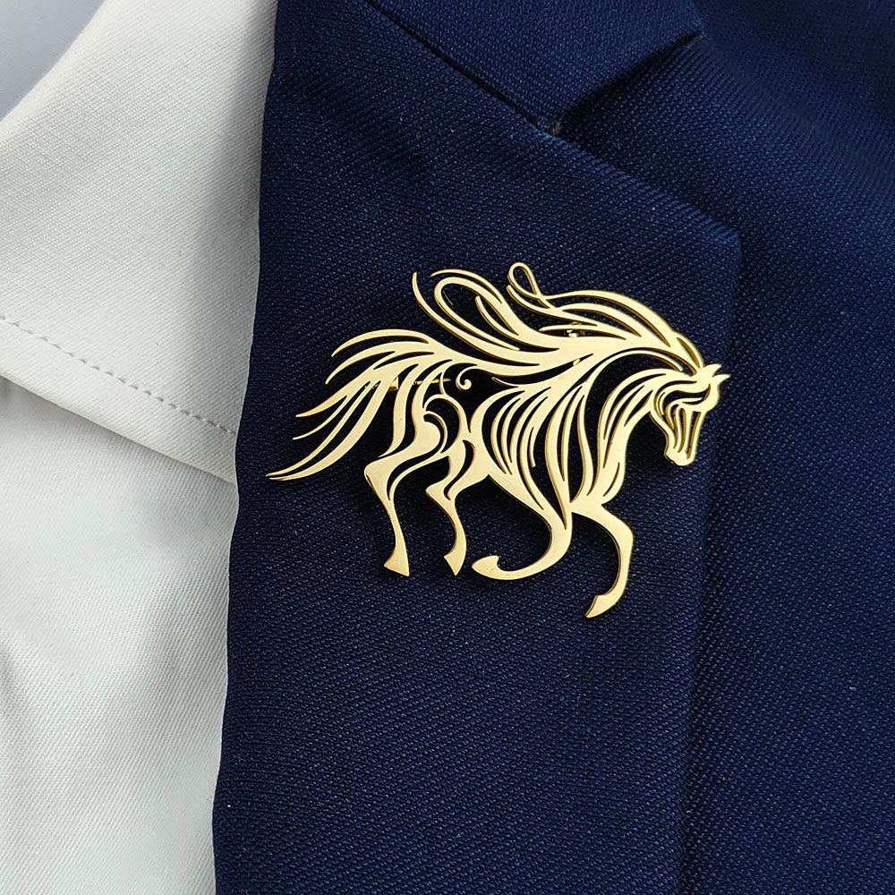Tribal Horse Brooch Pin