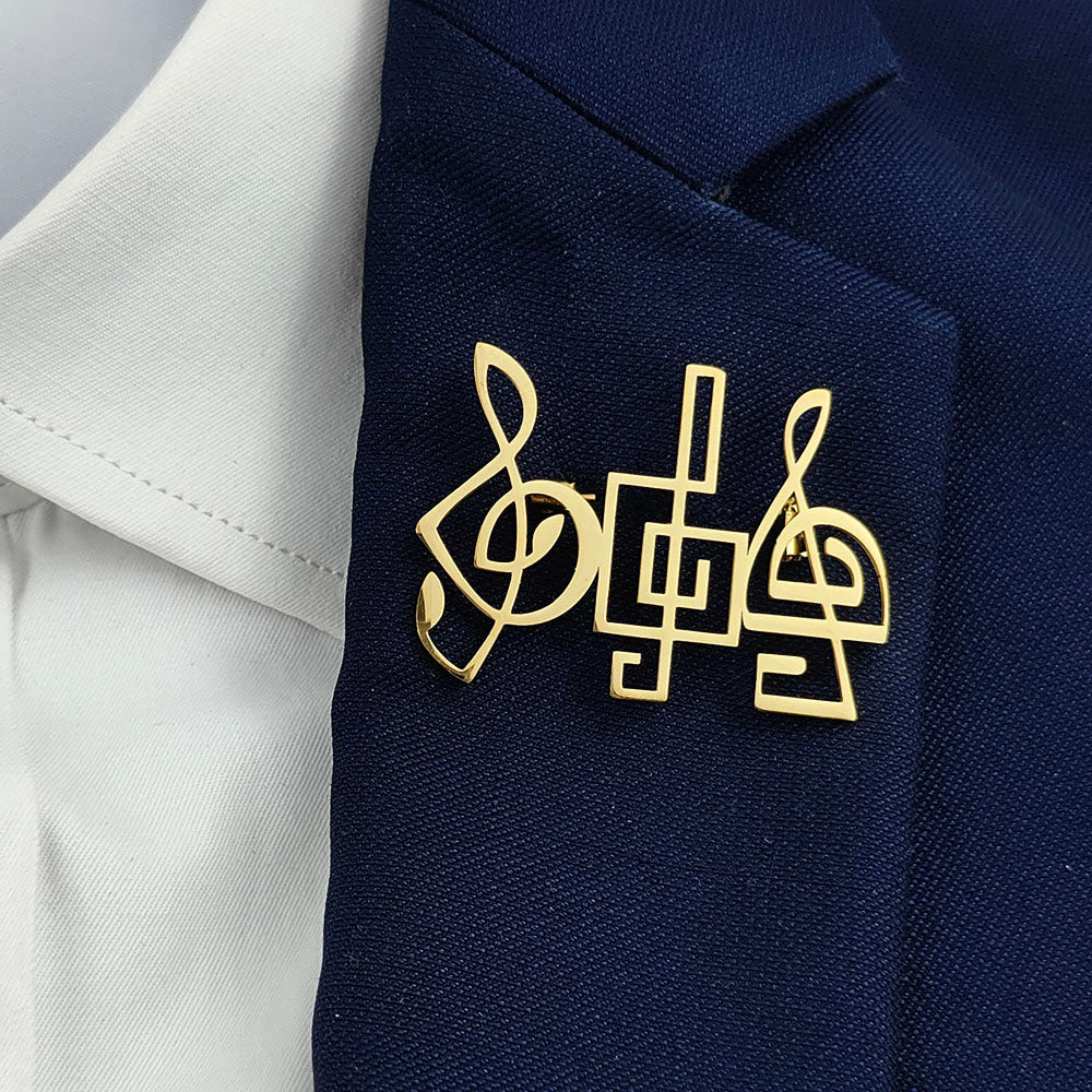 Music Notes Brooch Pin