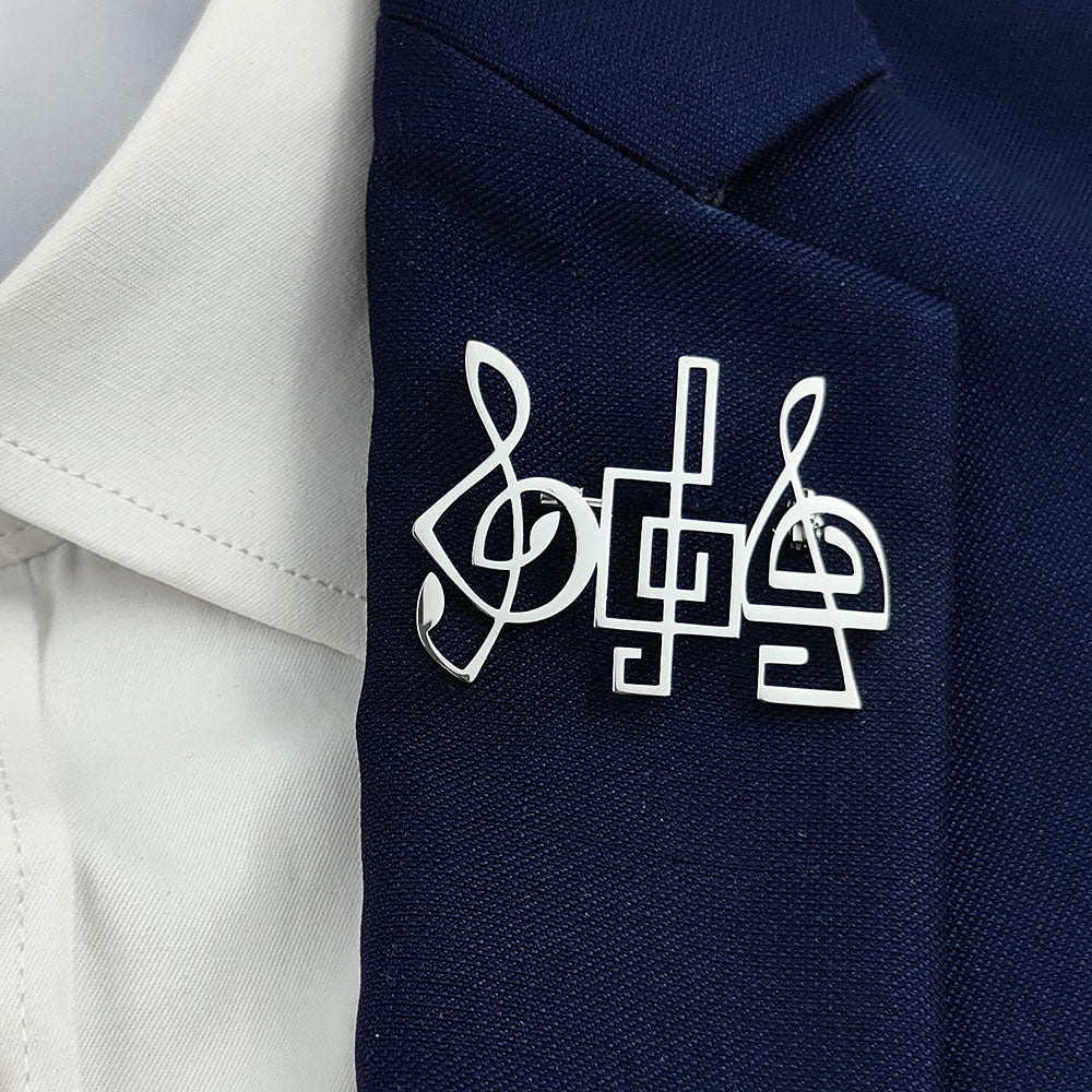 Music Notes Brooch Pin