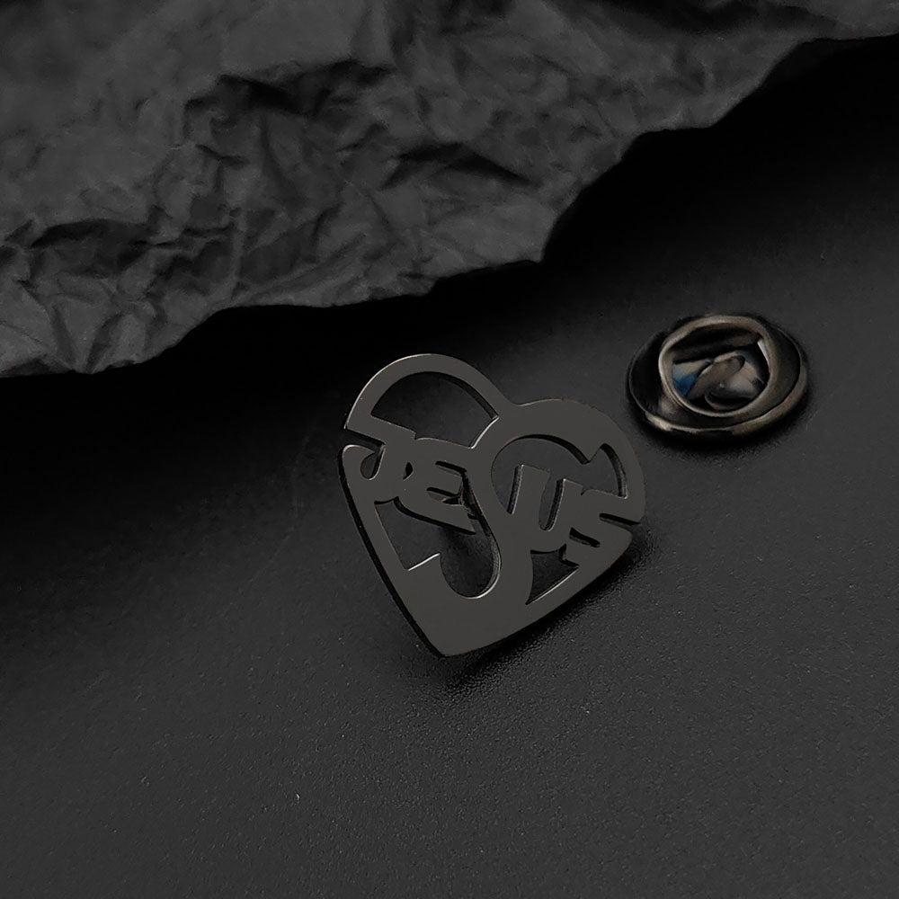 Jesus Heart Brooch Pin