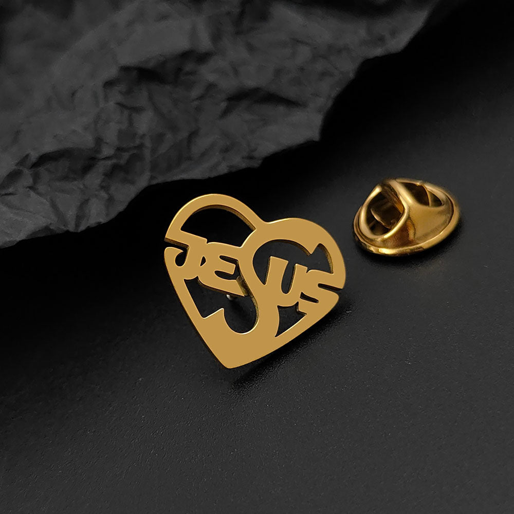 Jesus Heart Brooch Pin