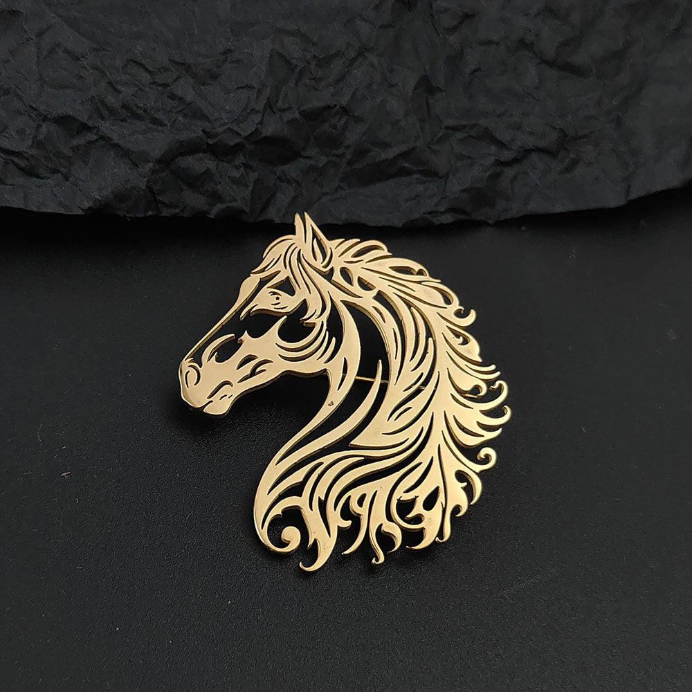 Horse Head Brooch Pin