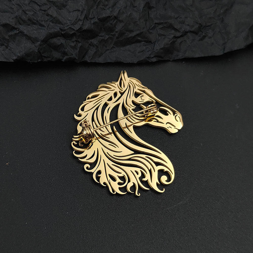 Horse Head Brooch Pin