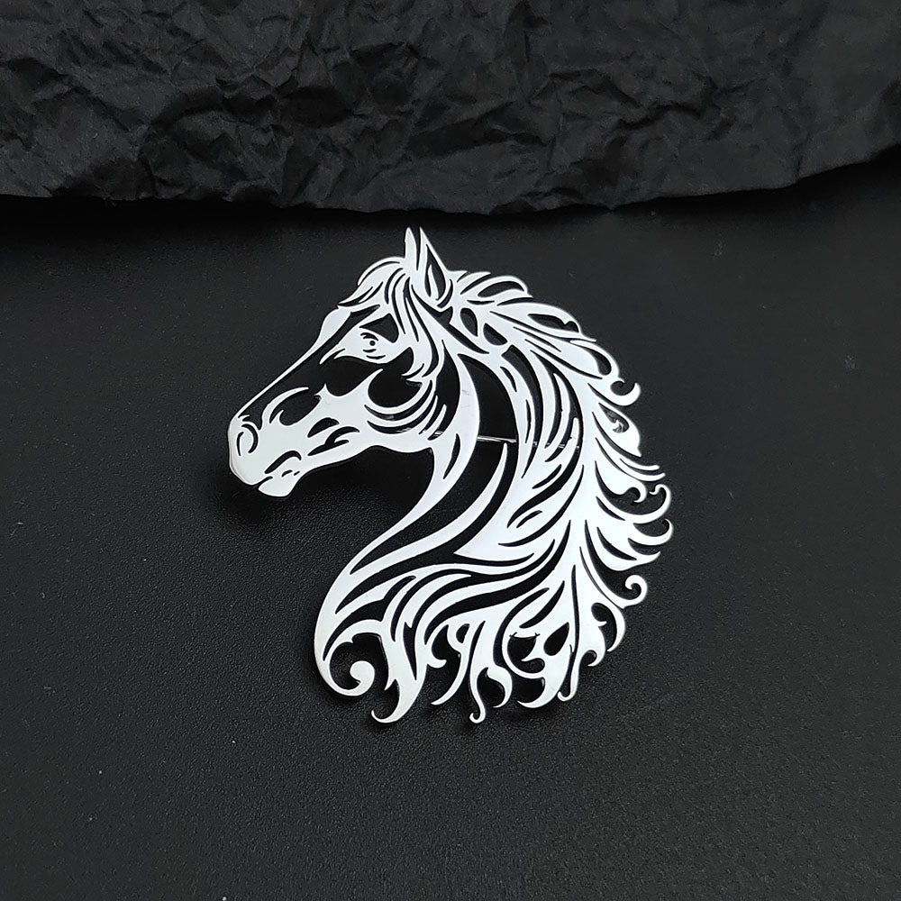 Horse Head Brooch Pin