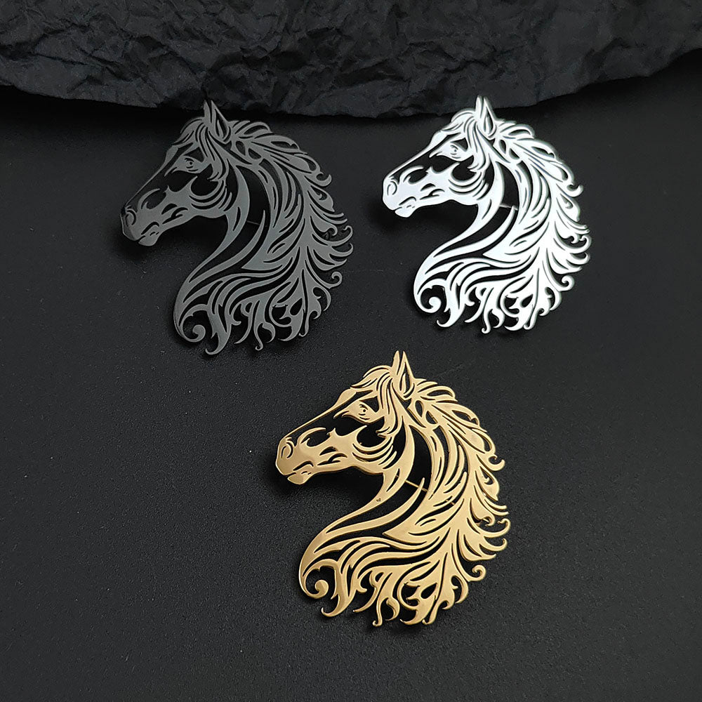 Horse Head Brooch Pin
