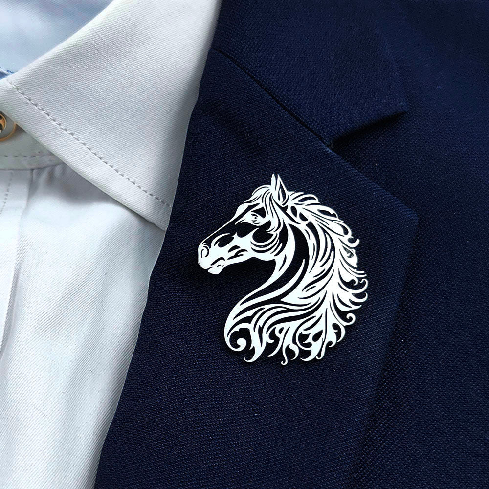 Horse Head Brooch Pin